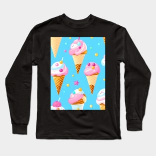 Delicious Creamy Ice Cream Cone with candies Long Sleeve T-Shirt